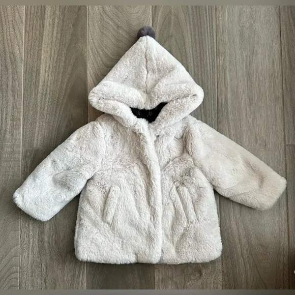 ZARA Kids Furry Coat Size 12-18 Months - Picture 1 of 14